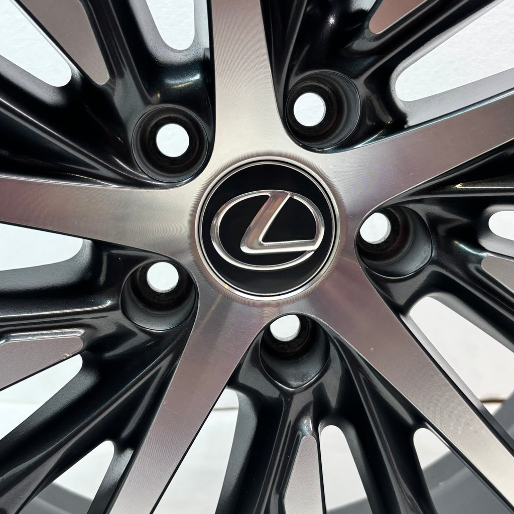 USED 21" LEXUS RX350 23-24 21X8 20 SPOKE MACHINED BLACK ORIGINAL OEM WHEEL RIM
