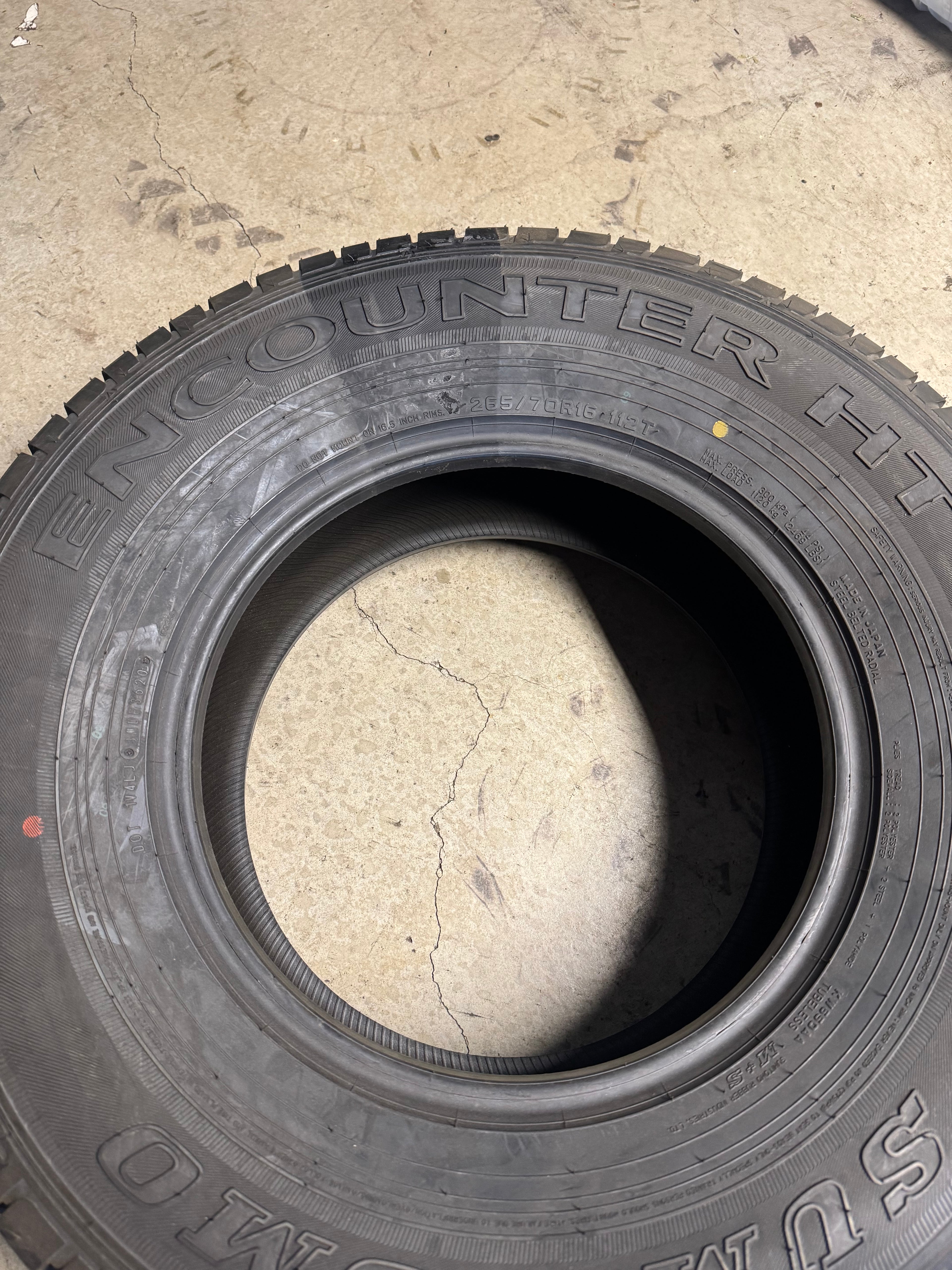 NOS SUMITOMO ENCOUNTER HT BSW P 265 70 16 112T ALL SEASON TIRE EHT93