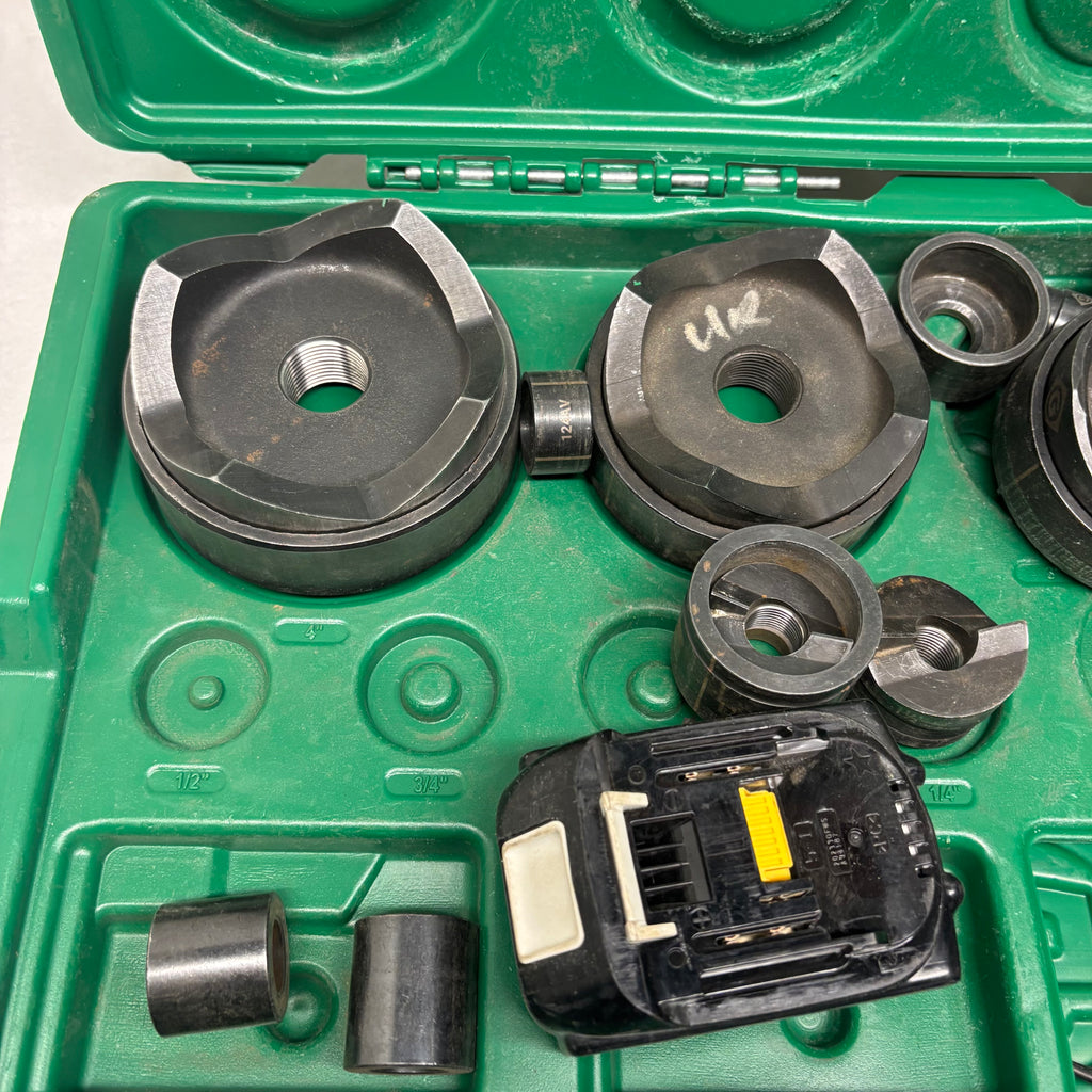 USED GREENLEE LS100X INTELLI-PUNCH 11-TON BATTERY-HYDRAULIC KNOCKOUT PUNCH KIT WITH SLUG-BUSTER