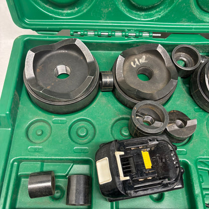 USED GREENLEE LS100X INTELLI-PUNCH 11-TON BATTERY-HYDRAULIC KNOCKOUT PUNCH KIT WITH SLUG-BUSTER