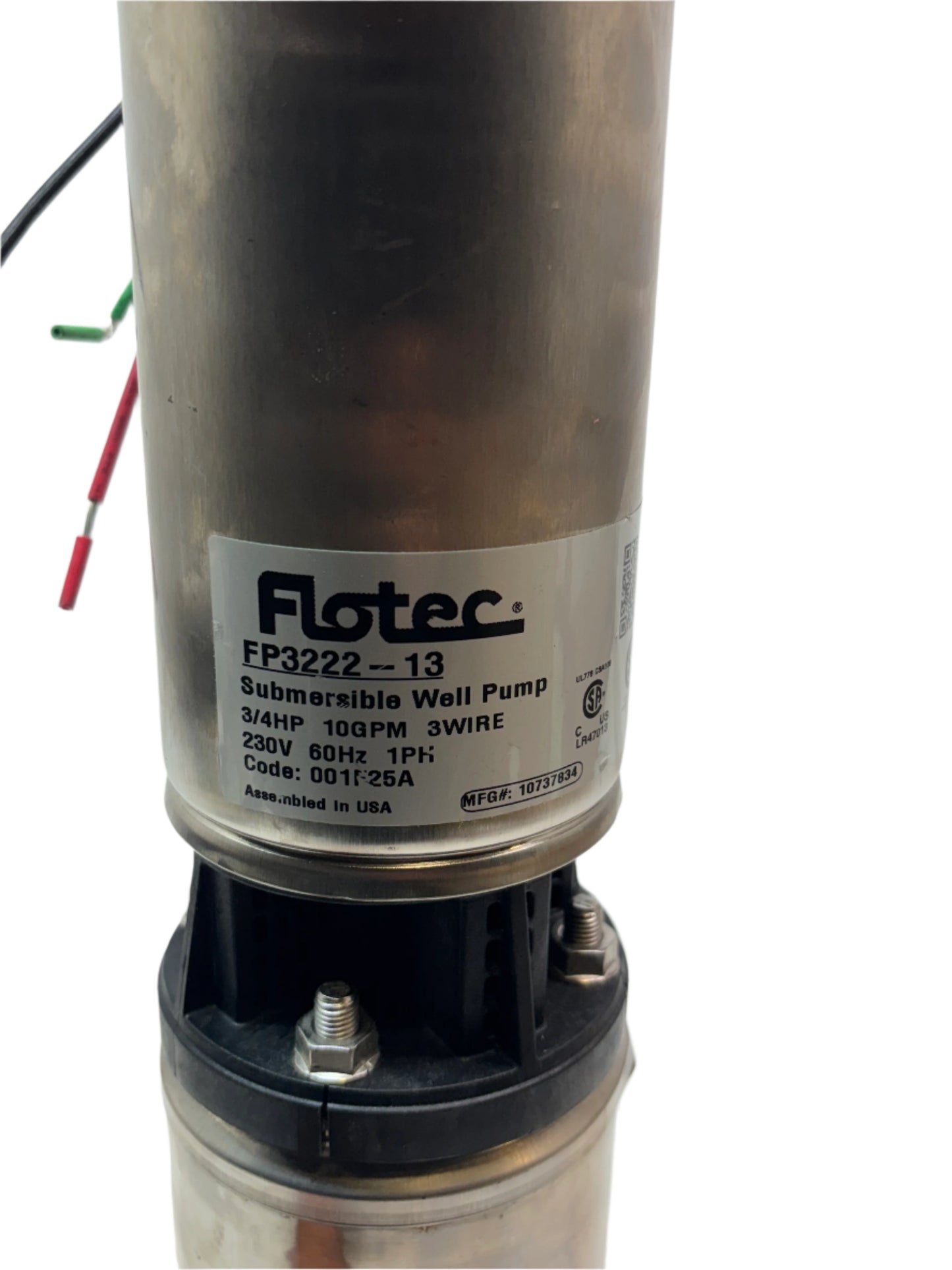 FLOTEC 3-WIRE SUBMERSIBLE WELL PUMP, FP3222-13, 4 IN