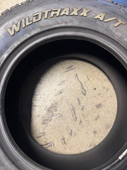 2 NOS LANDSPIDER WILDTRAXX A/T RWL LT 275 70 18 125/122S 10PLY ALL TERRAIN TIRE DAT034