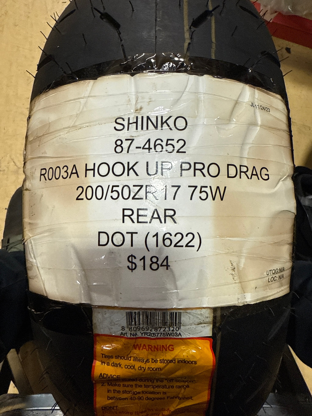SHINKO R003A HOOK UP PRO DRAG 200 50 17 75W REAR MOTORCYCE TIRE 87-4652
