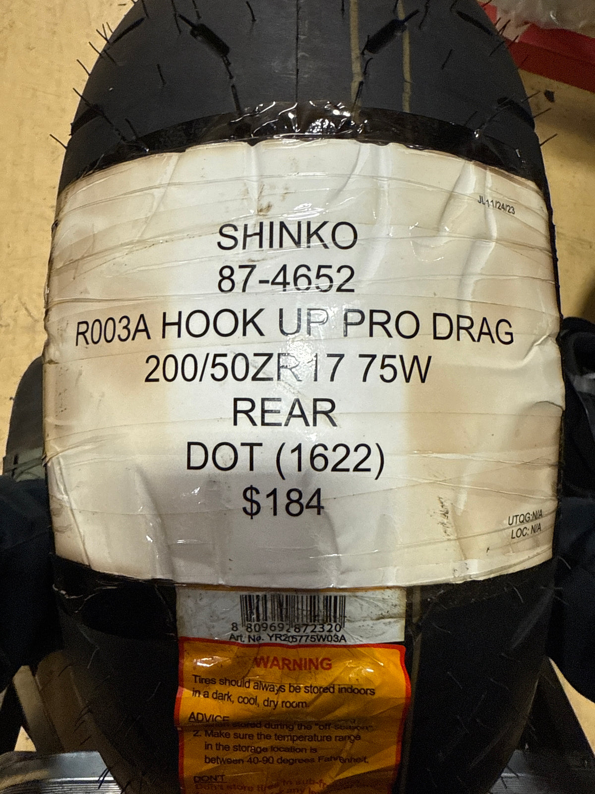 SHINKO R003A HOOK UP PRO DRAG 200 50 17 75W REAR MOTORCYCE TIRE 87-4652