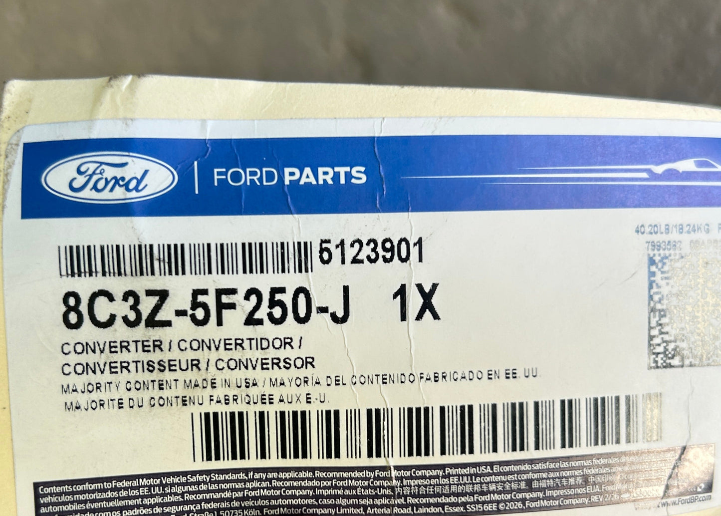 2008 FORD F250 SUPER DUTY  OEM CATALYTIC CONVERTER 8C3Z5F250J