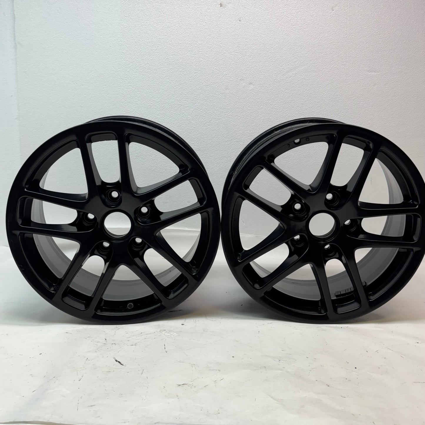 4 USED PORSCHE STAGGERED WHEEL SET F-17X6.5 ET 55 R- 17X12 ET 50 98736212601 98736212206
