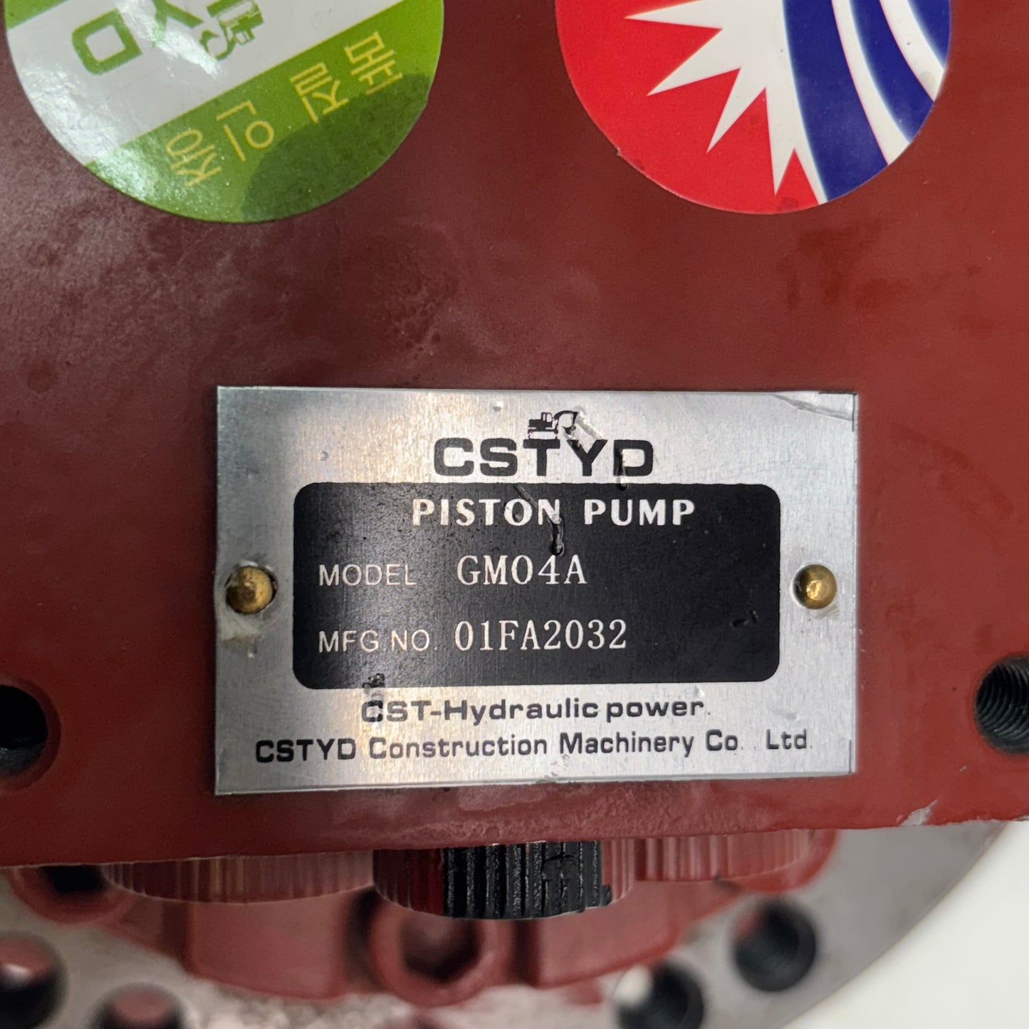 CSTYD PISTON PUMP TRAVEL MOTOR ASSY FOR EXCAVATOR GM04A 01FA2032