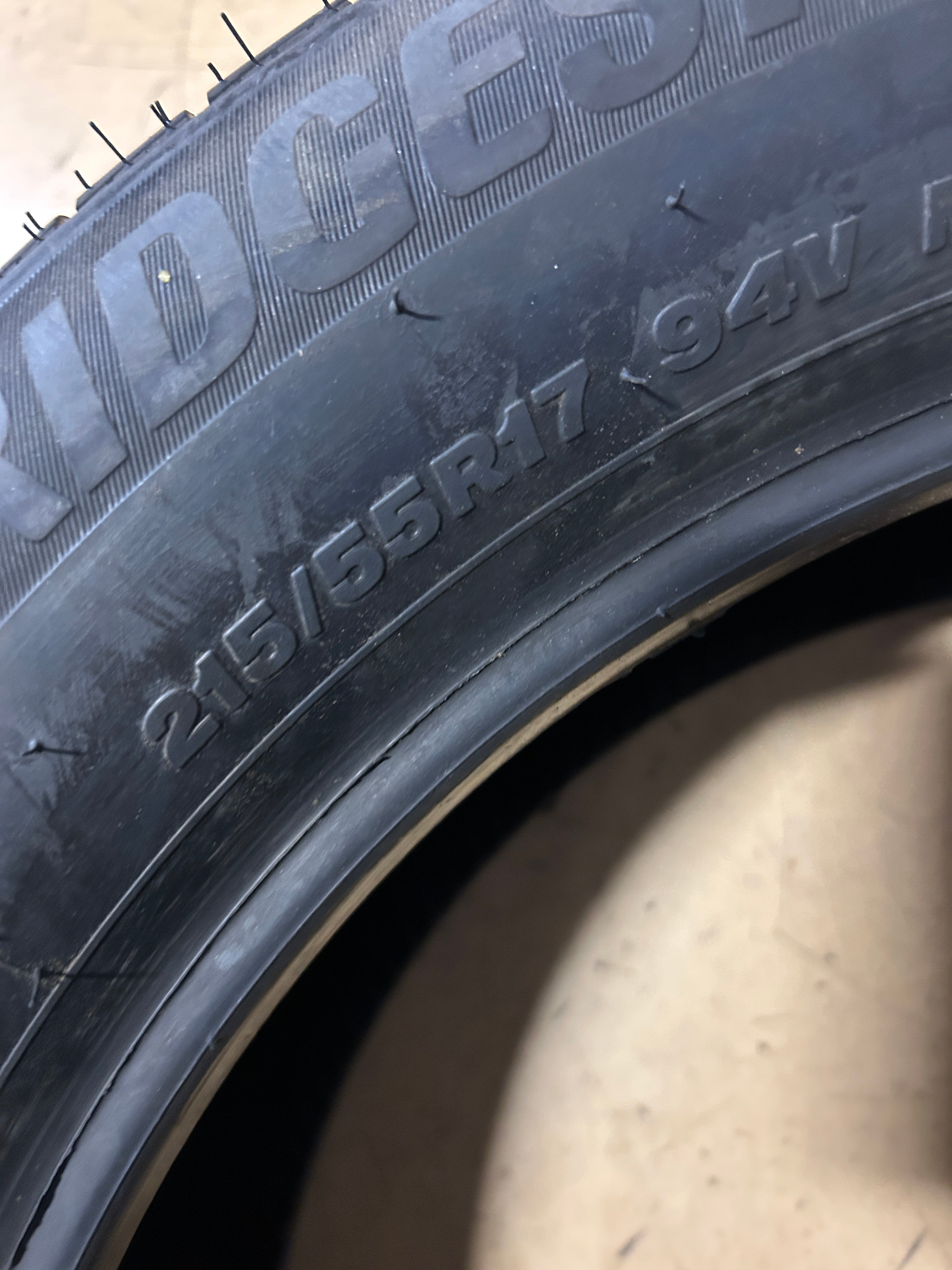 2 BRIDGESTONE WEATHERPEAK BSW P 215 55 17 94V SL ALL WEATHER TIRE 006015