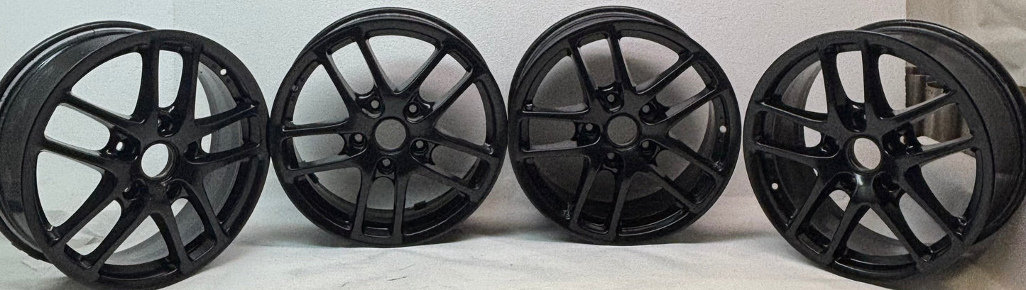 4 USED PORSCHE STAGGERED WHEEL SET F-17X6.5 ET 55 R- 17X12 ET 50 98736212601 98736212206