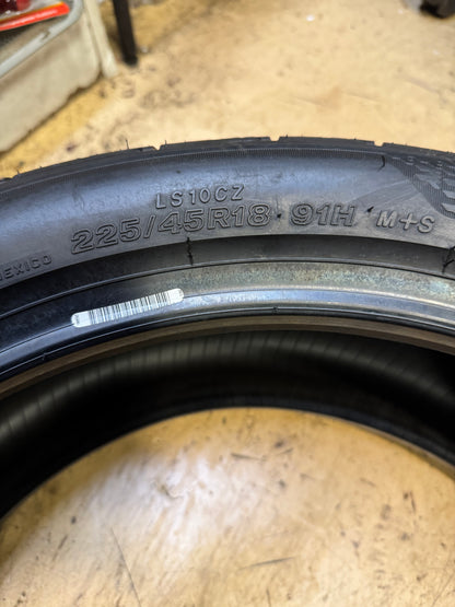 2 BRIDGESTONE TURANZA LS100 A BSW P 225 45 18 91H ALL SEASON TIRE 012267