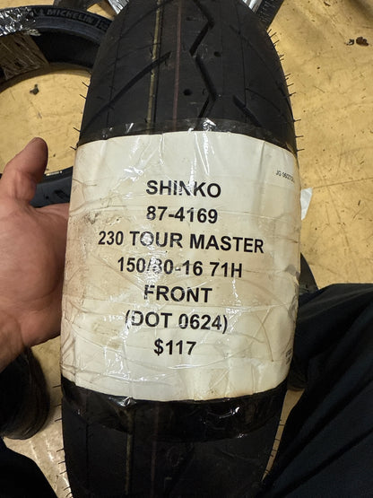 SHINKO 230 TOUR MASTER 150 80 16 71H FRONT MOTORCYCLE TIRE 87-4169