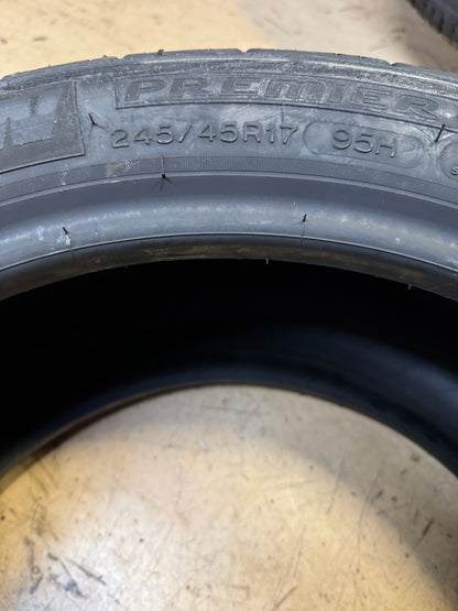 2 NOS MICHELIN PREMIER A/S BSW P 245 45 17 95H ALL SEASON TIRE 36126
