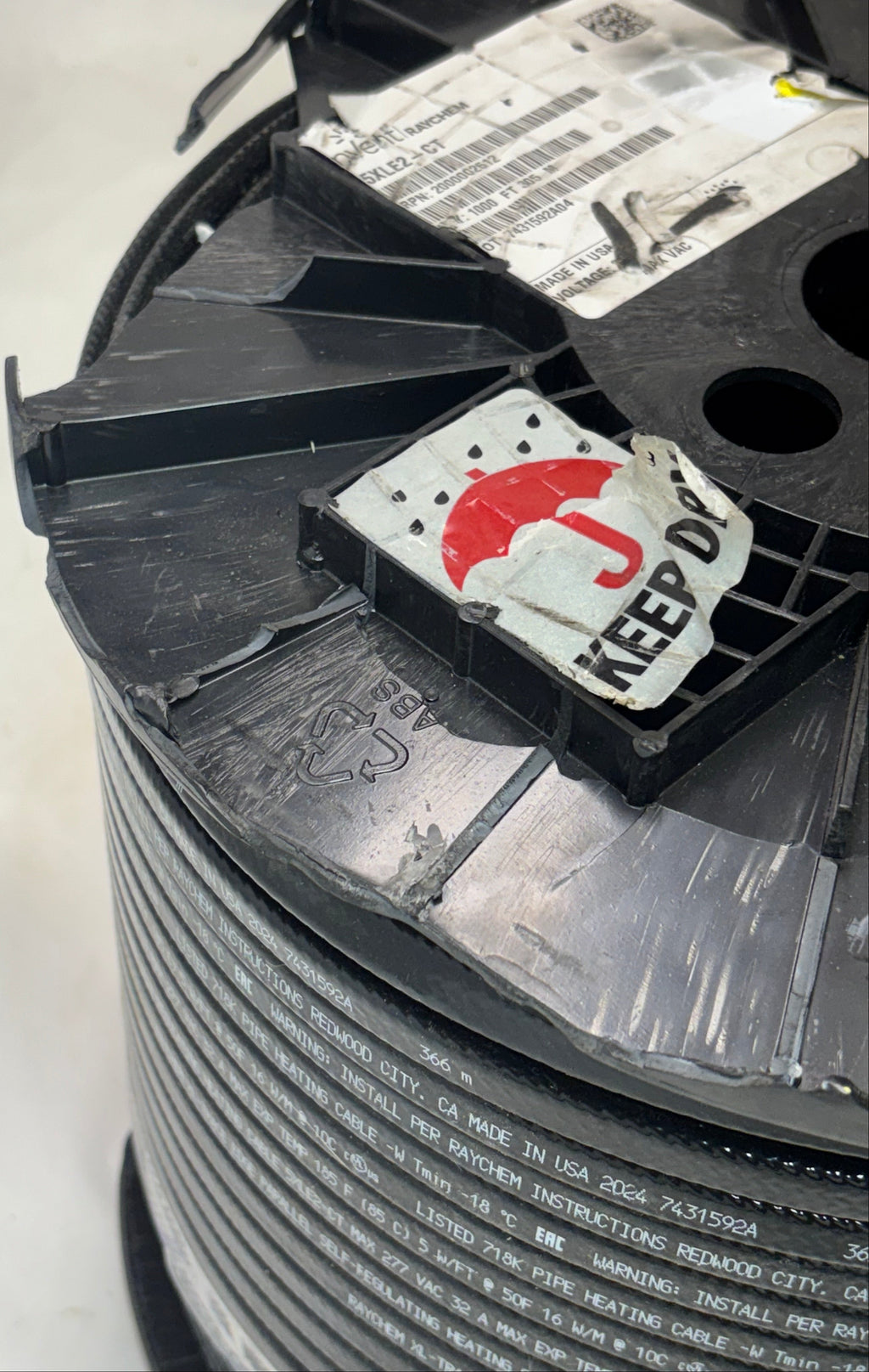 NVENT RAYCHEM HEATING CABLE, SELF-REG, 208 – 277 V 1000 FT DAMAGED REEL