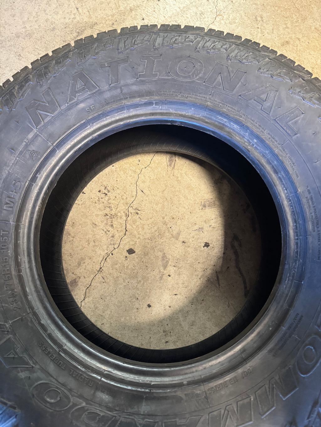 NOS NATIONAL COMMANDO A/T BSW P 235 75 15 105T ALL TERRAIN TIRE NLT64