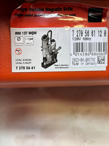FEIN JMU 137 MQW 1-3/8" CORDED UNIVERSAL MAGNETIC CORE DRILL 7-270-56-61-12-0