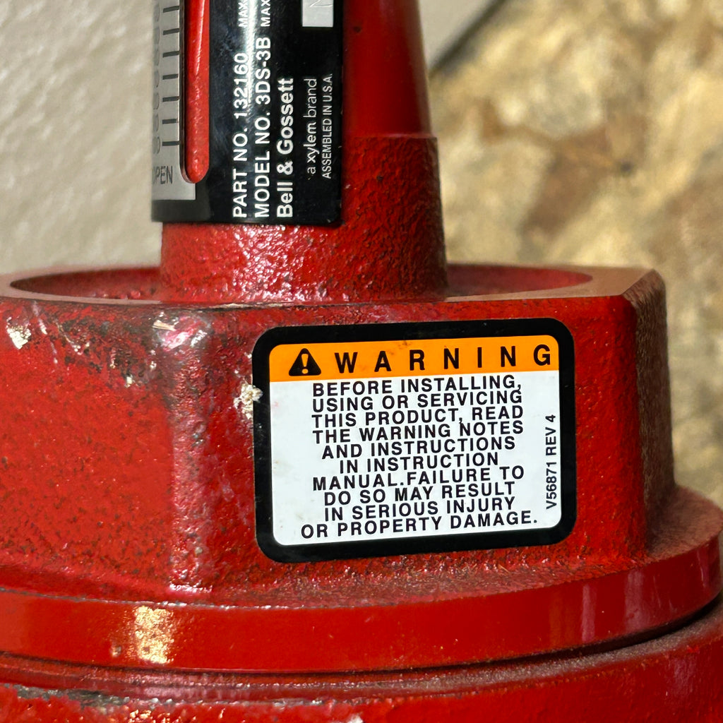 XYLEM BELL & GOSSET  3DS-3B 3" TRIPLE DUTY VALVE RED  132160