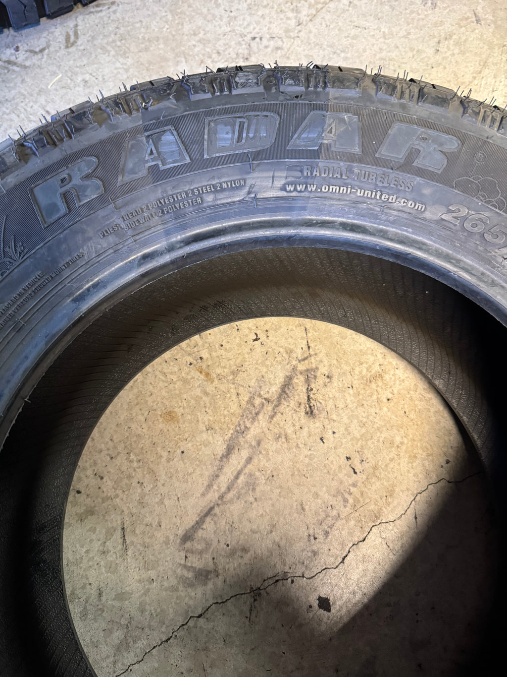 2 NOS RADAR RENEGADE AT5 BSW P 265 65 17 116T XL ALL TERRAIN TIRE RZD0115
