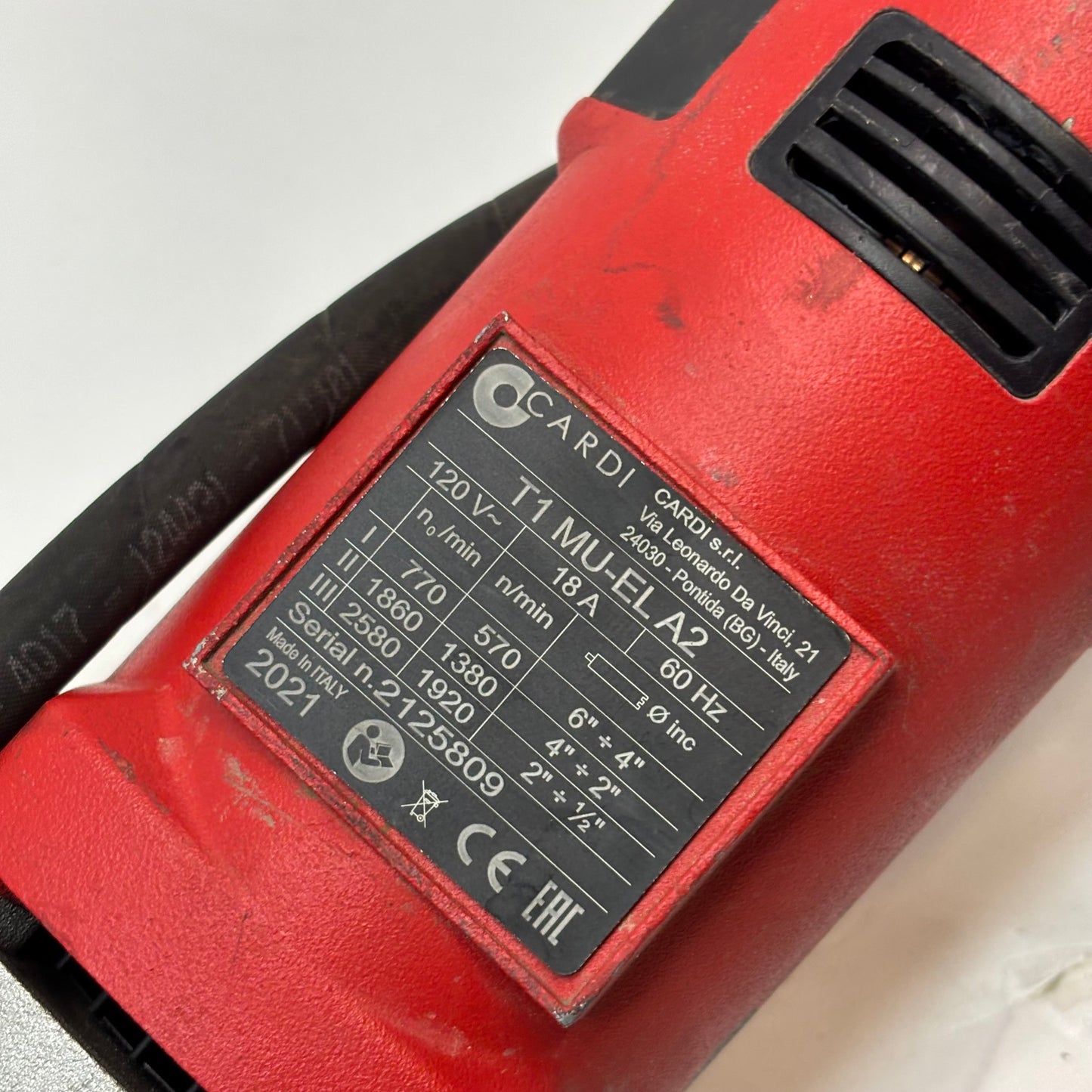 CARDI HAND-HELD CORE DRILL WET 3 GEARS 1P 115-120V 50-60V T1 MU-EL