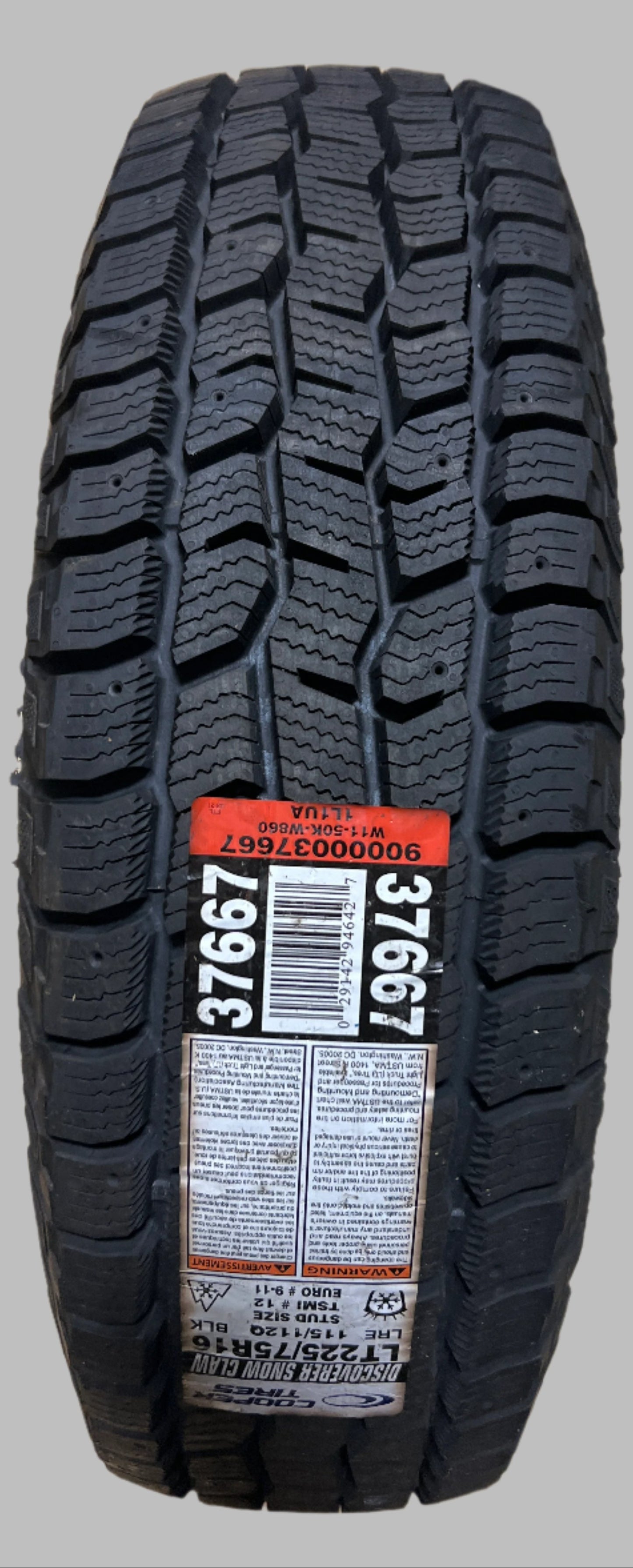 NEW COOPER DISCOVERER SNOW CLAW P 225 75 15 115/112Q LRE 10PLY SNOW TIRE  90000037667 (Copy)