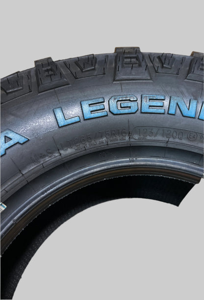 MICKEY THOMPSON BAJA LEGEND MTZ RWL LT 265 75 16 123/120Q LRE TIRE 90000057342 10 PLY MUD TERRAIN