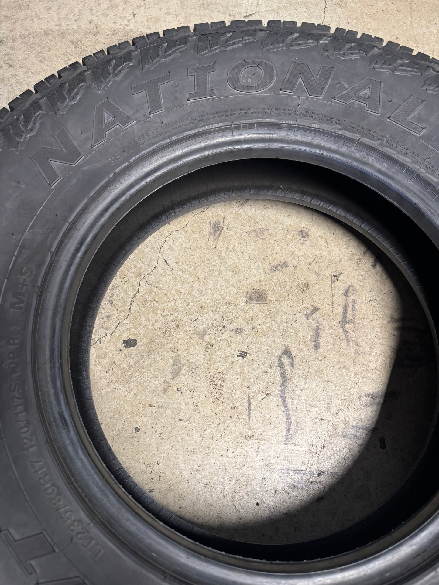 NOS NATIONAL COMMANDO A/T BSW LT 235 80 17 120/117S 10PLY ALL TERRAIN TIRE NLT95