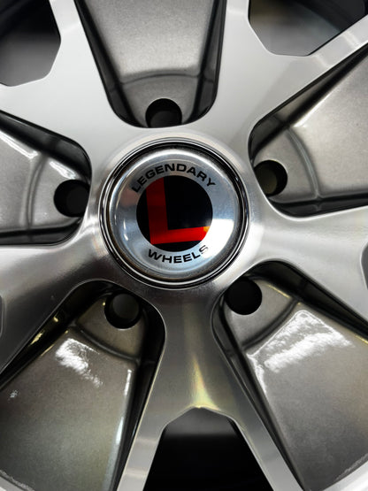 LEGENDARY WHEEL CO. STYLED ALLOY WHEEL 17"X8" CHARCOAL/MACHINED 5X114.3 ET7.4