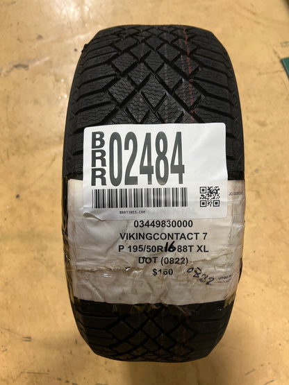 2 NEW CONTINENTAL VIKINGCONTACT 7 P 195 50 16 88T XL WINTER TIRES 03449830000