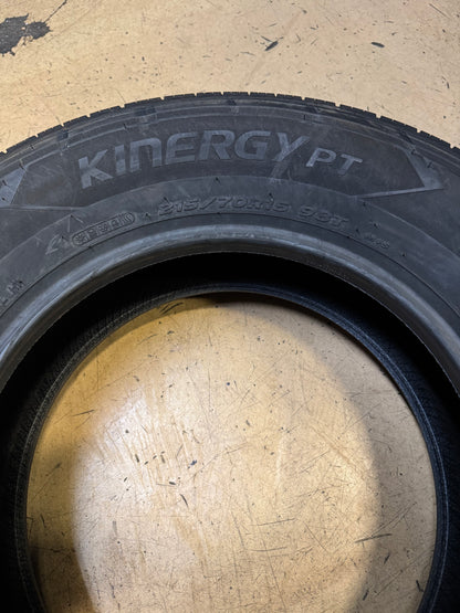 2 NOS HANKOOK KINERGY PT BSW P 215 70 15 98T ALL SEASON TIRE 1021395