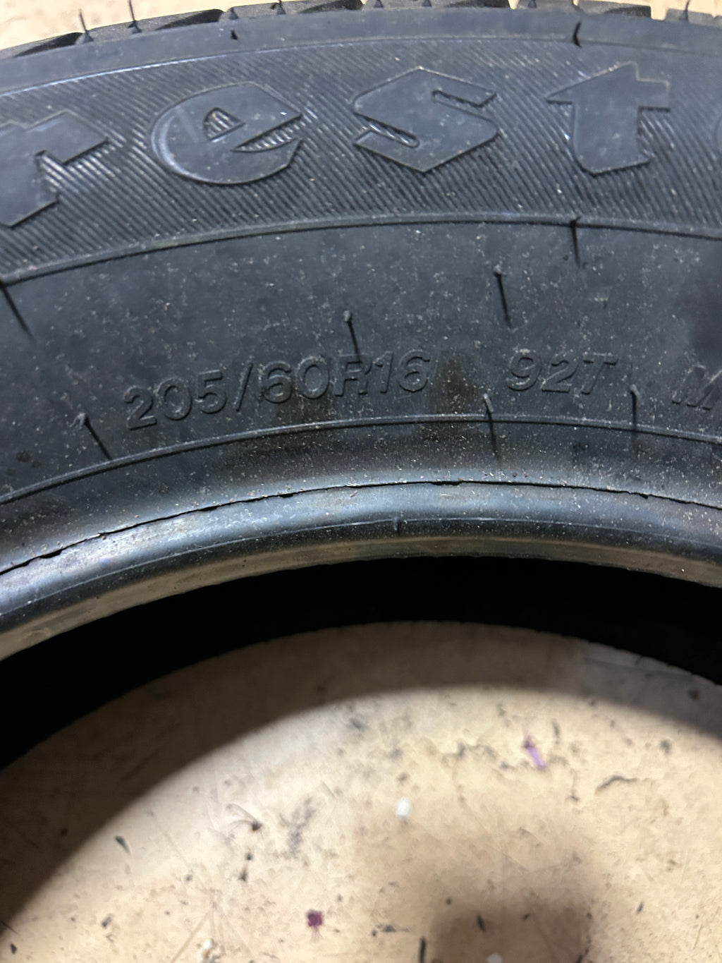 2 FIRESTONE ALL SEASON BSW P 205 60 16 92T TIRE 006258