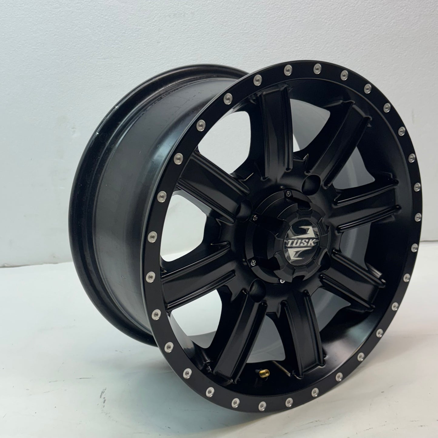 2 TUSK TD671B CASCADE MATTE BLACK WHEELS 4X4.5 14X7 ET30