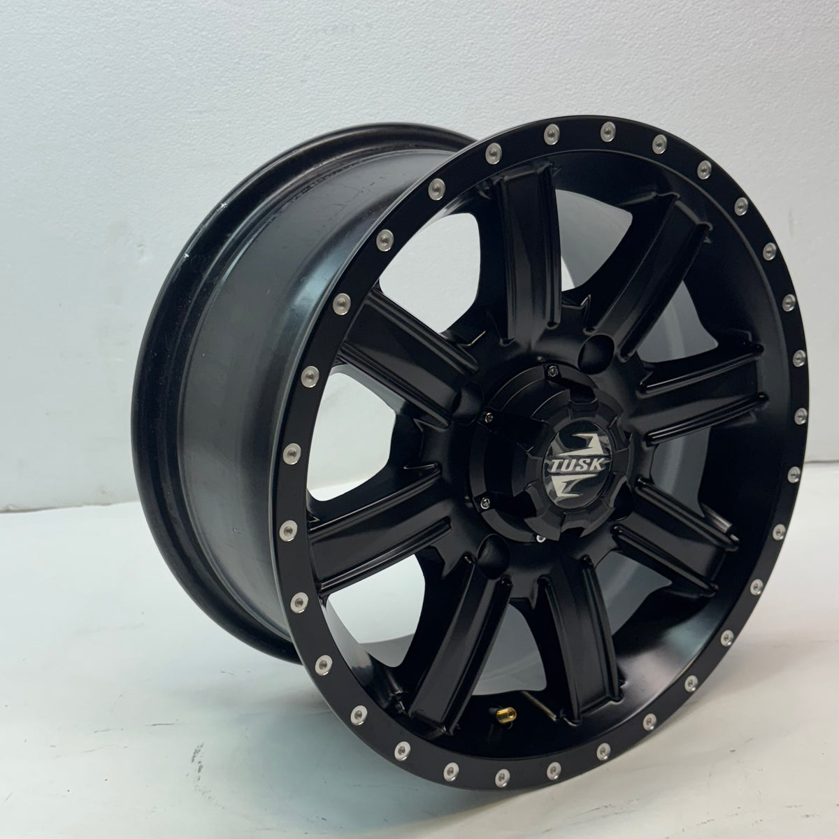 2 TUSK TD671B CASCADE MATTE BLACK WHEELS 4X4.5 14X7 ET30