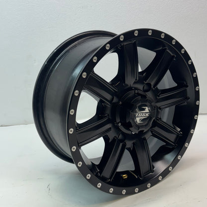 2 TUSK TD671B CASCADE MATTE BLACK WHEELS 4X4.5 14X7 ET30