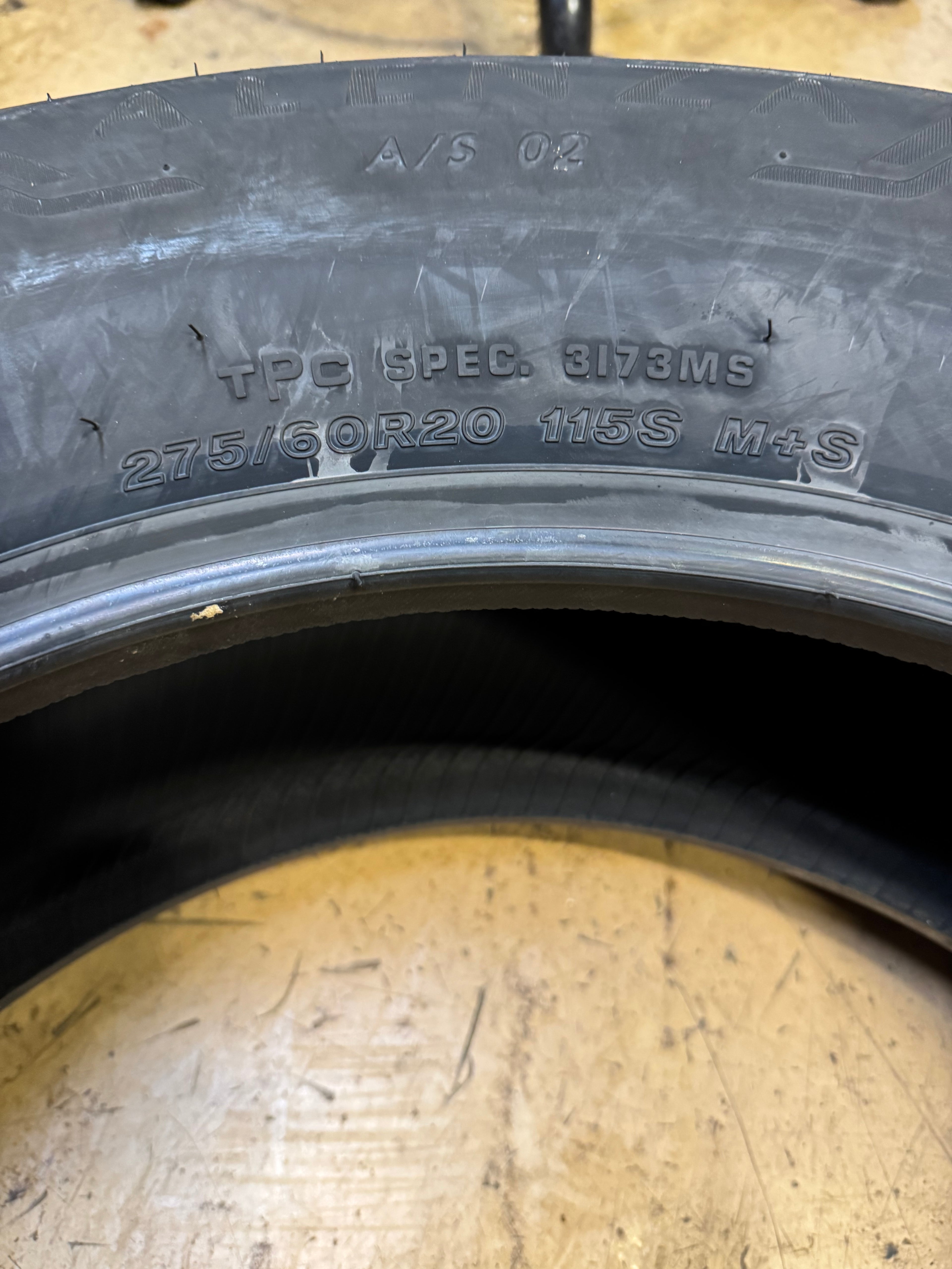 (KSL ONLY) 4 BRIDGESTONE ALENZA A/S 02 BSW P 275 60 20 115S ALL SEASON TIRE 005510