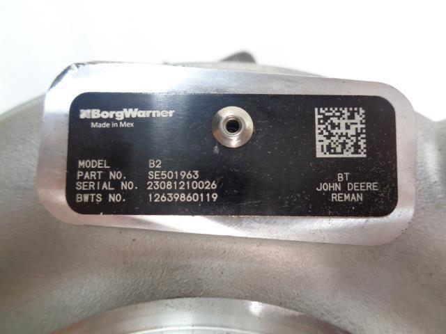BORGWARNER SE501963 TURBOCHARGER 12V MODEL B2 FOR JOHN DEERE TRACTORS REMAN E2