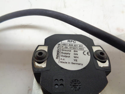 USED NOVOTECHNIK RFC 4801 636 221 201 ROTARY SENSOR WITH MOUNTING HARDWARE R15T3