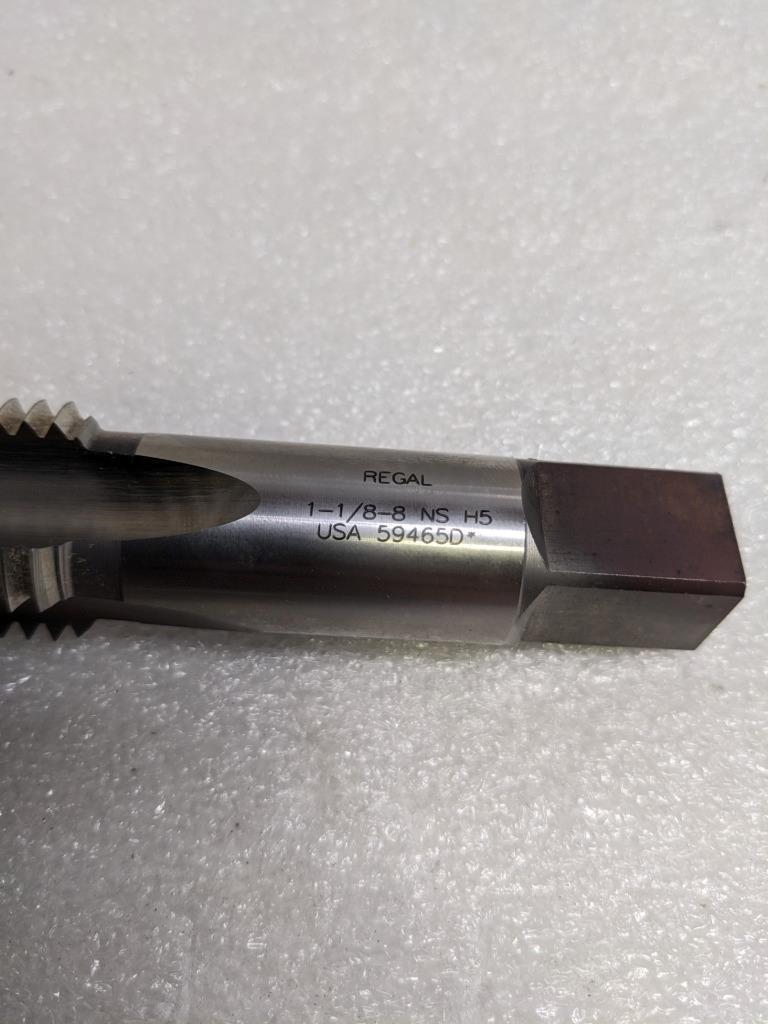 REGAL CUTTING TOOLS 017852AS LARGE TAP 1-1/8"-8 NS HSS H5 4FL BTM NEW R22T5