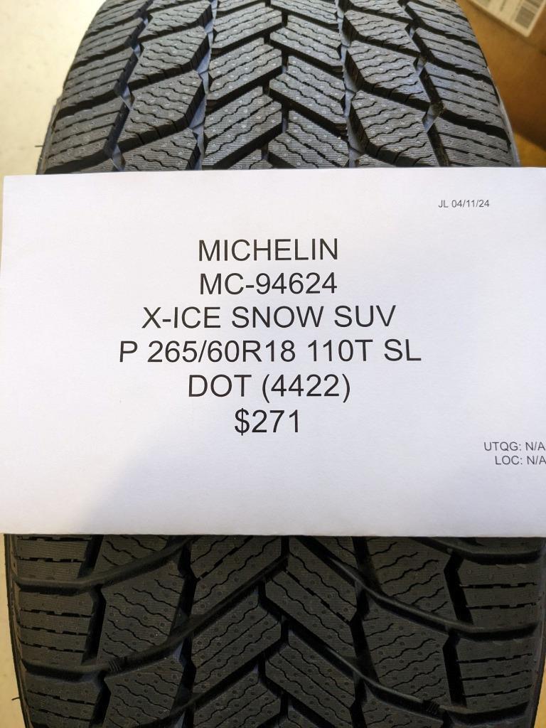 MICHELIN X-ICE SNOW SUV P 265 60 18 110T SL TIRE 94624 CQ2