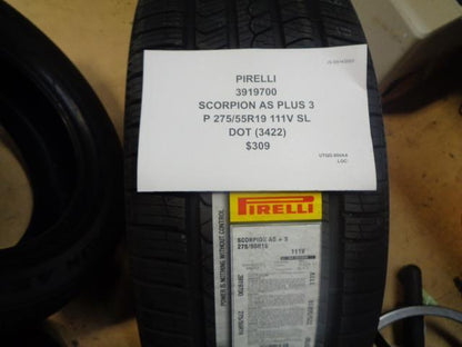 PIRELLI SCORPION AS PLUS 3 P 275 55 19 111V SL ALL SEASON TIRE 3919700 CQ2