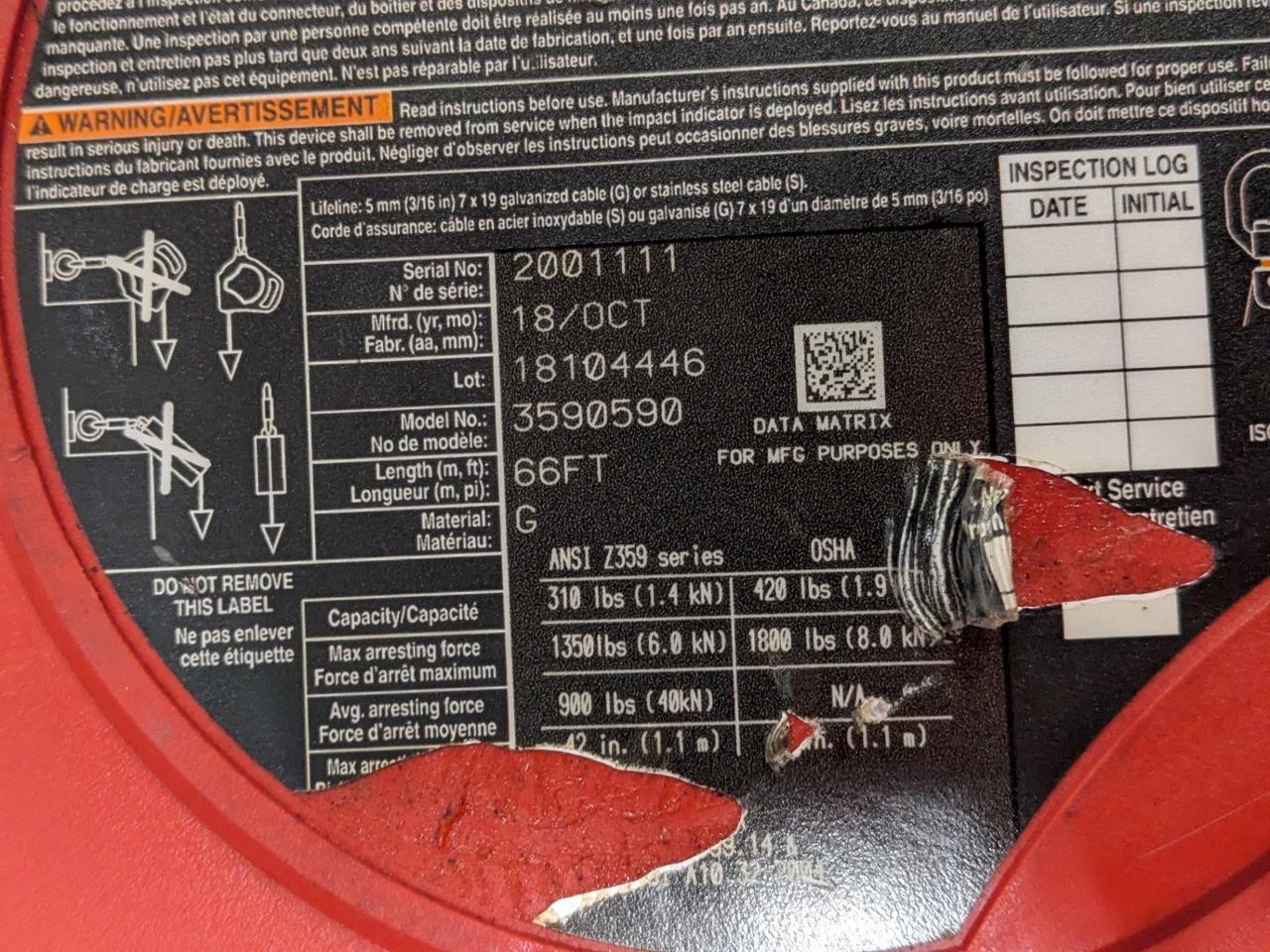 3M Rebel ProtectaLeading Edge Self-Retracting Lifeline 66 ft. 3590590 NEW BSIG1