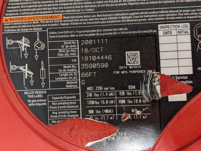 3M Rebel ProtectaLeading Edge Self-Retracting Lifeline 66 ft. 3590590 NEW BSIG1