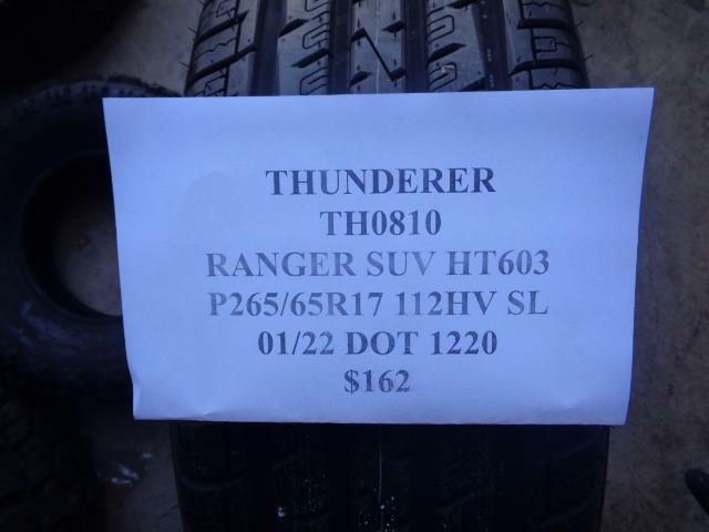 1 New Tire THUNDERER Ranger SUV HT603 P 265 65 17 112HV SL TH0810 SU7
