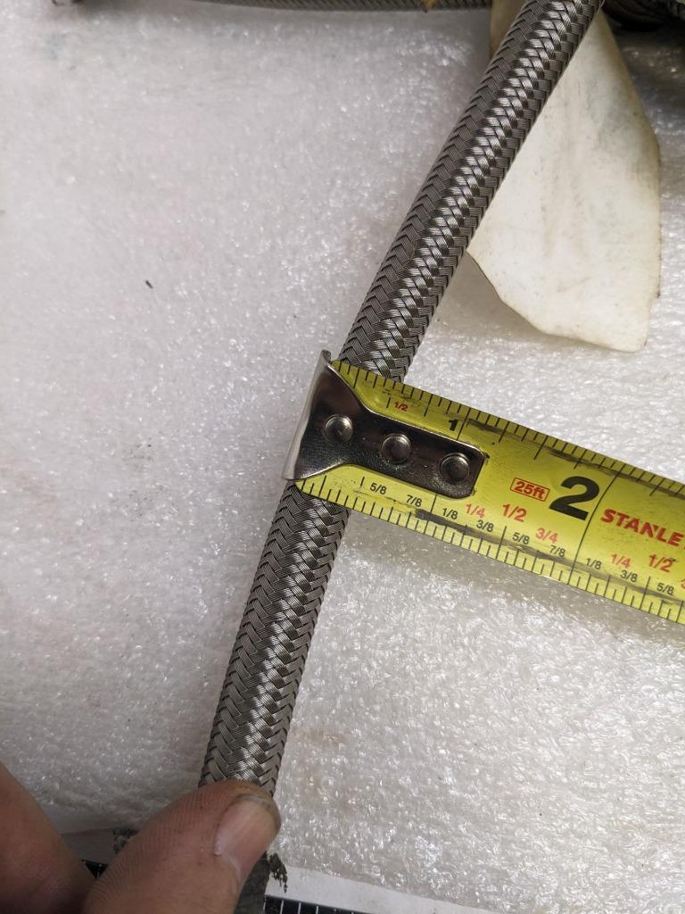 AEROQUIP S-7TW SS BRAIDED HOSE 45' OAL 1/2" OD 3/8" ID TEFLON NEW R5TA