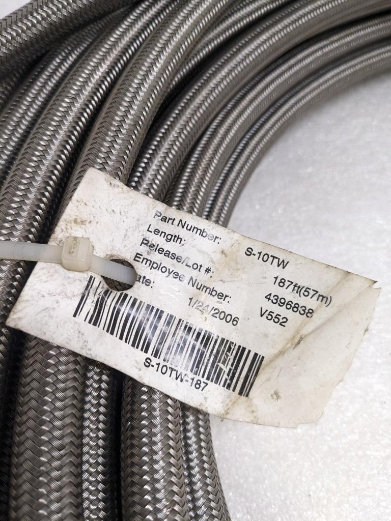 WEATHERHEAD S-10TW TEFLON SS HYDRAULIC HOSE 187' OAL 1/2" ID 5/8" OD NEW R5
