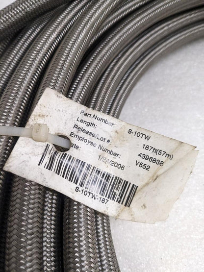 WEATHERHEAD S-10TW TEFLON SS HYDRAULIC HOSE 187' OAL 1/2" ID 5/8" OD NEW R5