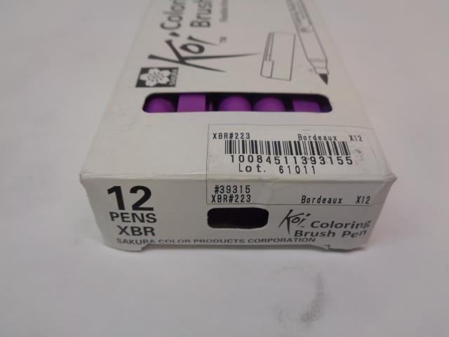 NEW SAKURA KOI BRUSH PEN BORDEAUX 39315 XBR#223 12 PACK R28