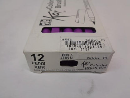 NEW SAKURA KOI BRUSH PEN BORDEAUX 39315 XBR#223 12 PACK R28