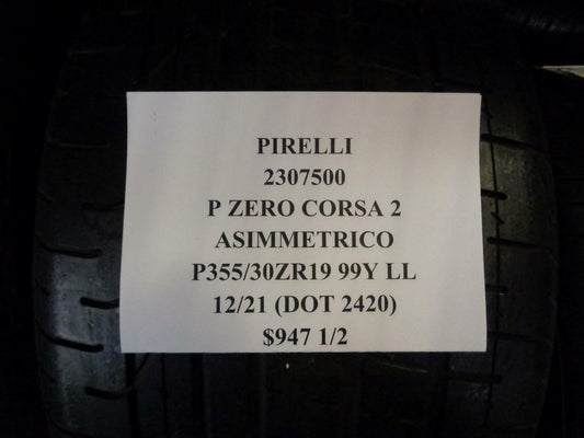 1 New Tires PIRELLI Pzero Corsa2 Asimmetrico P 355 30 19 99Y LL 2307500