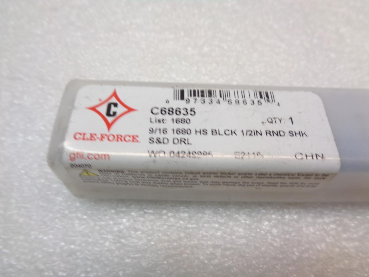 CLE-FORCE C68635 1680 GENERAL PURPOSE SILVER & DEMING DRILL 9/16" DIA. R22T6BM2