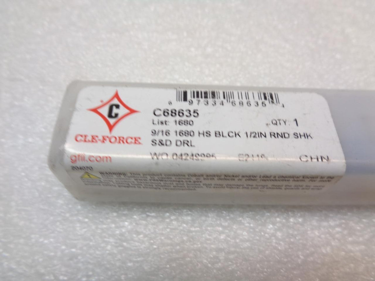 CLE-FORCE C68635 1680 GENERAL PURPOSE SILVER & DEMING DRILL 9/16" DIA. R22T6BM2