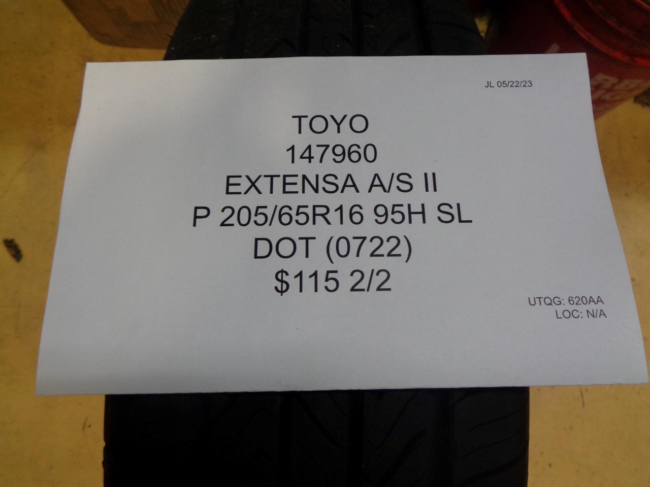 TOYO EXTENSA A/S II P 205 65 16 95H SL ALL SEASON TIRE 147960 BQ3